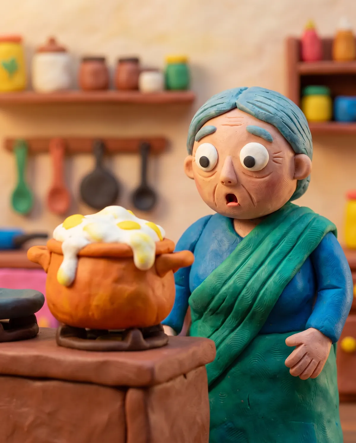 claymation story world scene