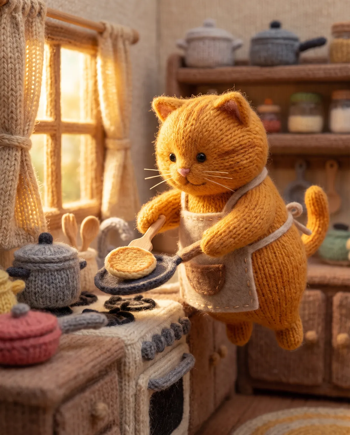 knitted wool character scene