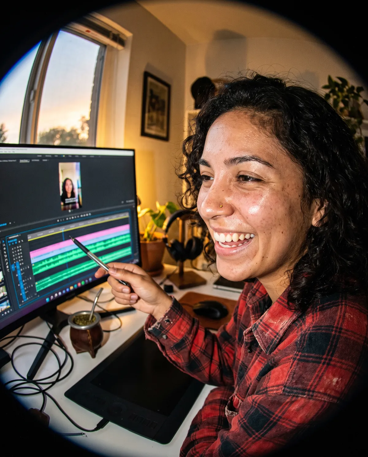 editor reviewing cuts on an editing timeline